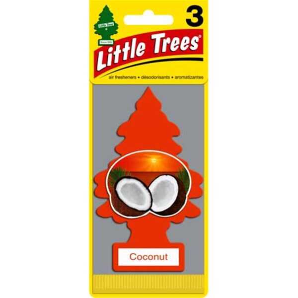 Car Freshner Little Tree Air Freshner, Coconut, 3PK - C15-U3S32017