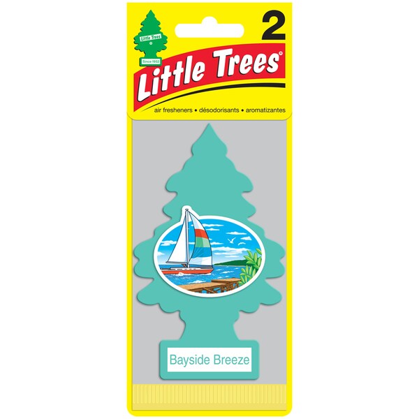 Car-Freshner Little Tree Air Fresheners 2-Pack, Bayside Breeze - U2S27121