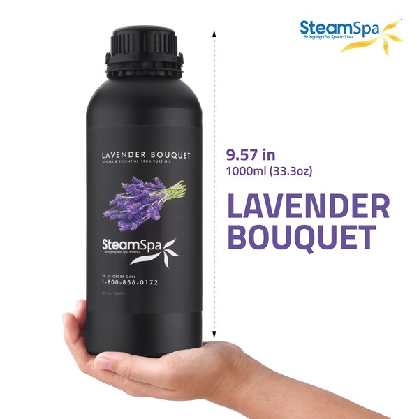 Steamspa 100% Natural Essence of Lavender 1000ml Aromatherapy Bottle - G-OILLAV1K