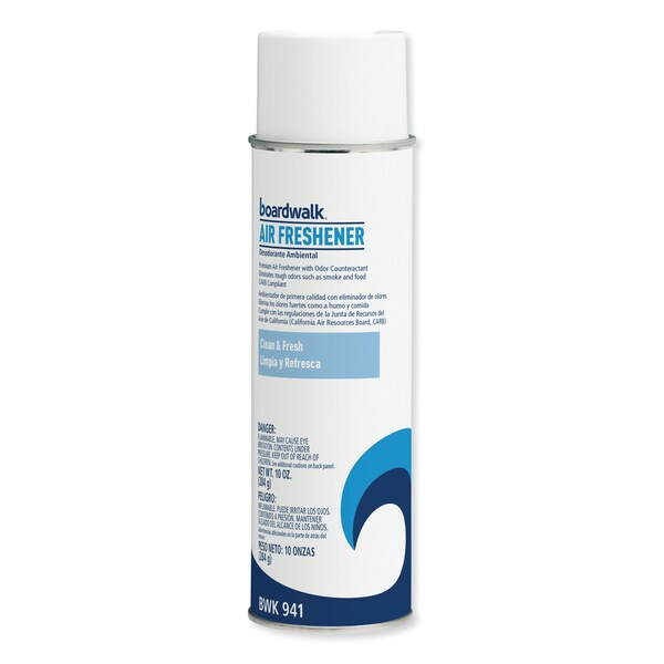Boardwalk Fresh Scent Air Freshener, 10 oz Aerosol Spray, PK12 - 1049946