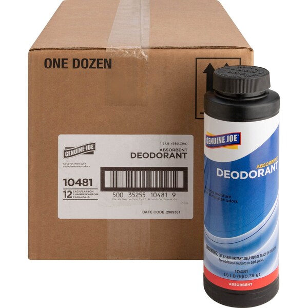 Genuine Joe Absorbent, Deodorizing, Powdered, 1.5 lb LBN, PK 12 - GJO10481CT