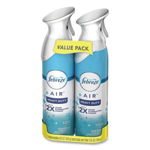 Qualitycare Air Freshner - Crisp Clean - 8.8 oz Aerosol Spray, 2PK - QU3748152