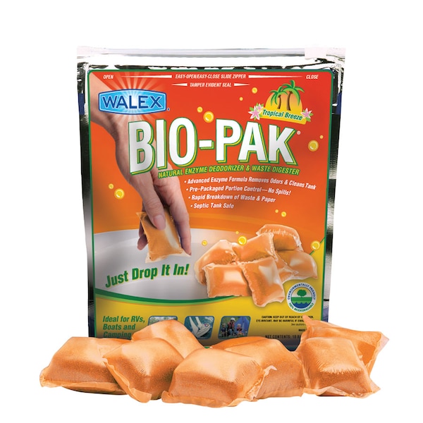Walex Walex BIOTROPBG Bio-Pak Holding Tank Deodorizer - Tropical Breeze, 10 Pack - BIOTROPBG