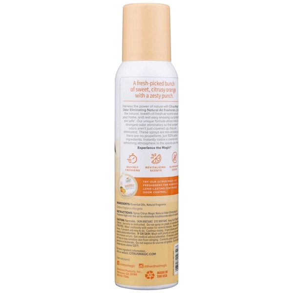 Citrus Magic Citrus Magic Fresh Orange Scent Air Freshener Spray 3 oz Aerosol - 612112749-6PK
