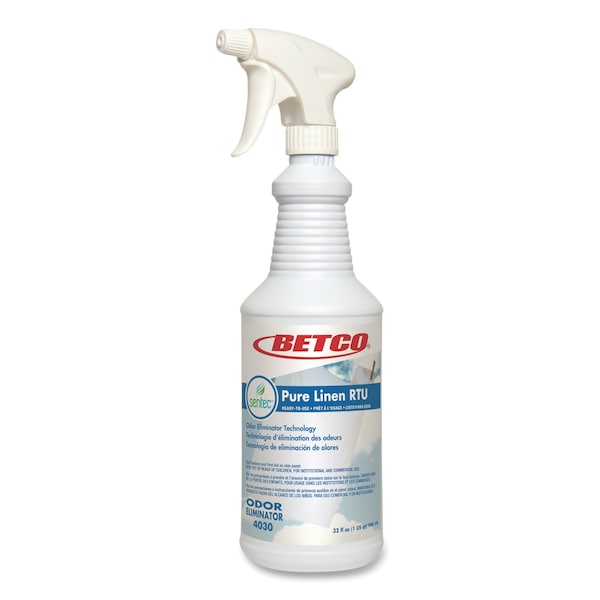 Betco Pure Linen RTU Odor Eliminator, Pure Linen, 32 oz Spray Bottle, 6PK - 40307000