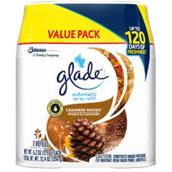 Glade Glade J30 76101 12.4 oz Automatic Spray Air Freshener Refill; Cashmere Woods - Pack of 2 - J30 76101