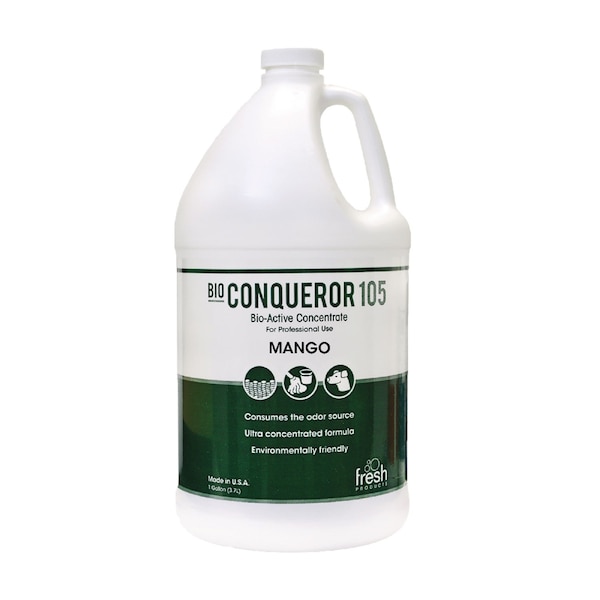 Fresh Products Bio Conqueror 105 Enzymatic Odor CounterConcentrate, Mango, 1 gal, PK4 - 1-BWB-MG