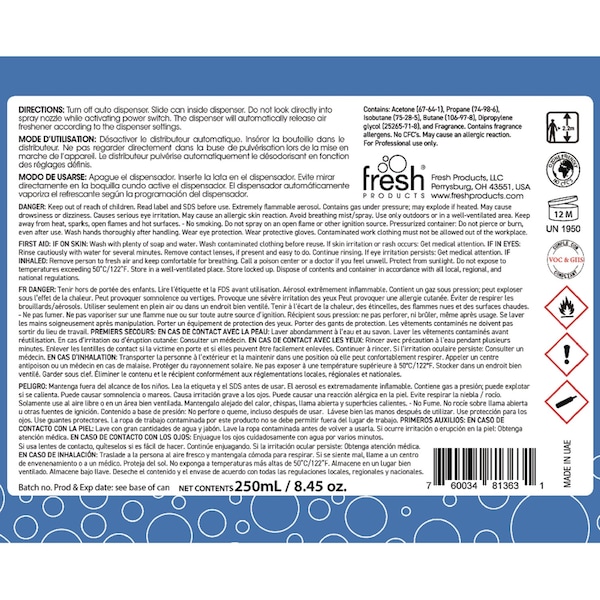 Fresh Products Fusion Metered Aerosols, Linen Fresh, 6.25 oz, PK12 - FRS MA12LF