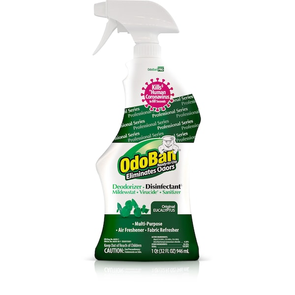 Odoban Professional Ready-to-Use Disinfectant, Odor Eliminator, 32 oz Spray Bottle, Original Eucalyptus Scent - 910062-Q12