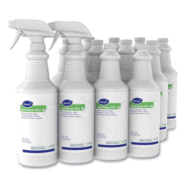Diversey Good Sense RTU Liquid Odor Counteractant, Apple Scent, 32 oz, PK12 - 4439