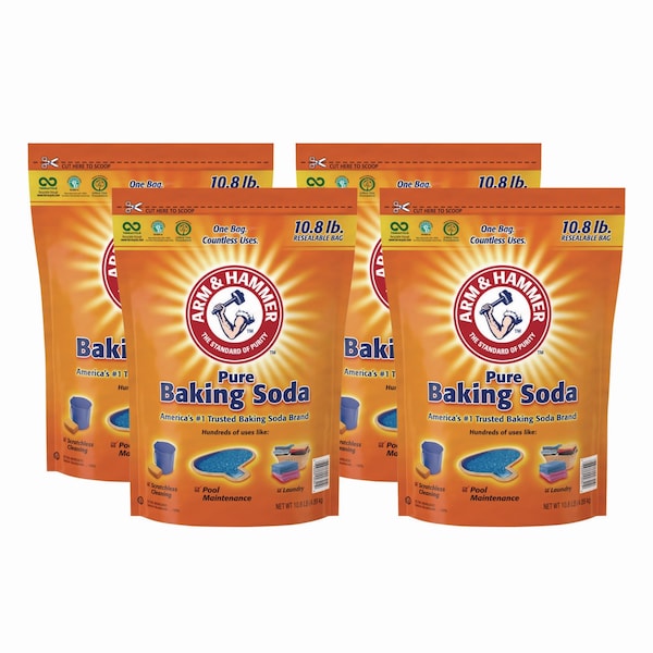 Arm & Hammer Baking Soda, 10.8 lb Bag, 4PK - 3320000341