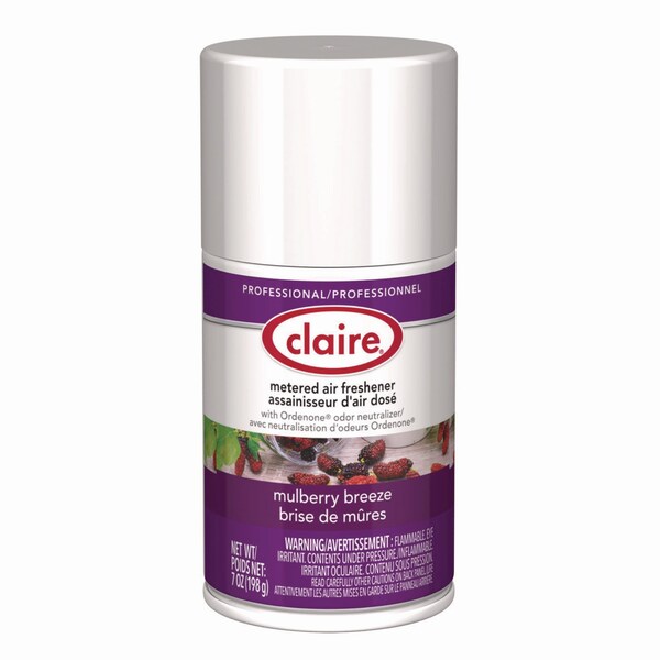 Claire Metered Air Freshener, Mulberry Scent, 7 oz Aerosol Spray, 12PK - 1000003935