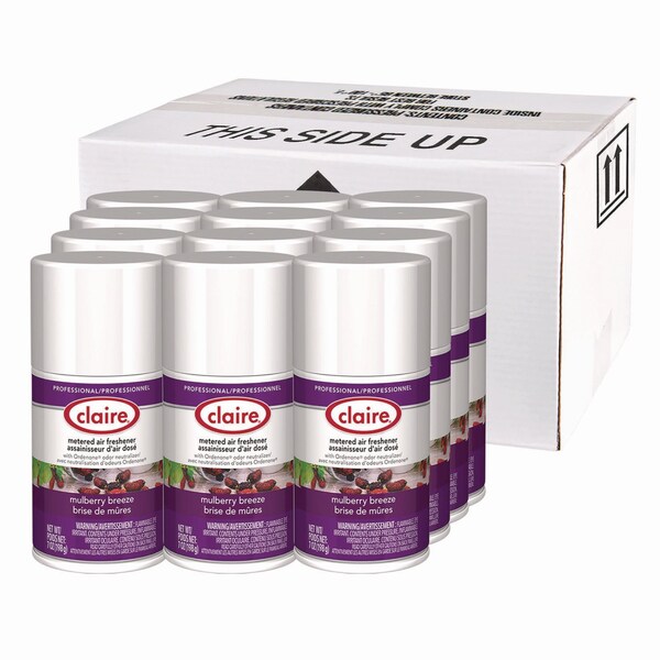 Claire Metered Air Freshener, Mulberry Scent, 7 oz Aerosol Spray, 12PK - 1000003935