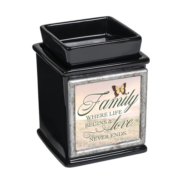 Dicksons Dicksons IW57BK Family Where Love Never Ends Interchangeable Fragrance Wax or Essential Oil Warmers - Black - IW57BK