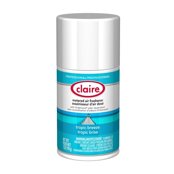 Claire Metered Air Freshener, 7 oz Aerosol Spray, Tropic Breeze, 12PK - 1000003936