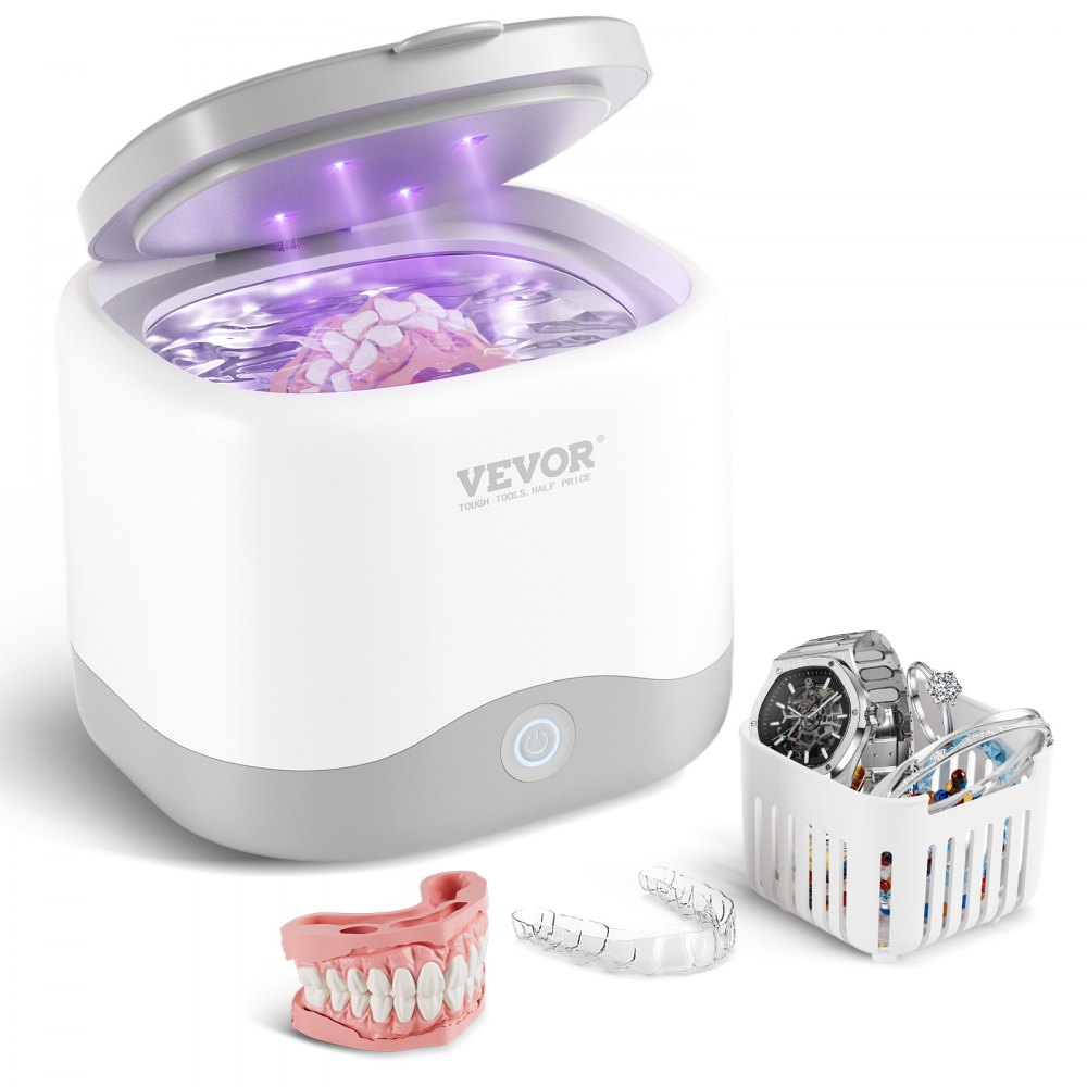 VEVOR Ultrasonic Cleaner,45kHz Ultrasonic Cleaner for Denture Cleaner, Retainer Cleaner, Mouth Guard Cleaner, Night Guard Cleaner, Retainer Cleaner Machine with 200ML Dental Cleaning Pod - JYCSBQXJ30W2VEF9YV1