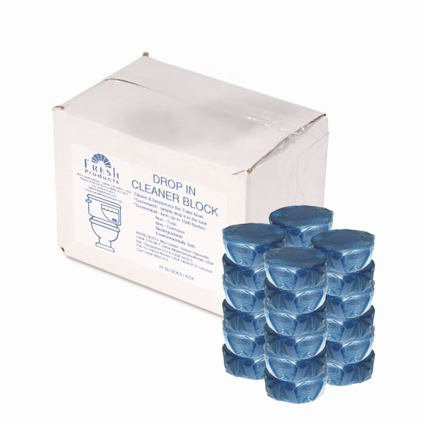 Fresh Products Drop-In Tank Non-Para Cleaner Block, Unscented, Blue, PK24 - 24DIF