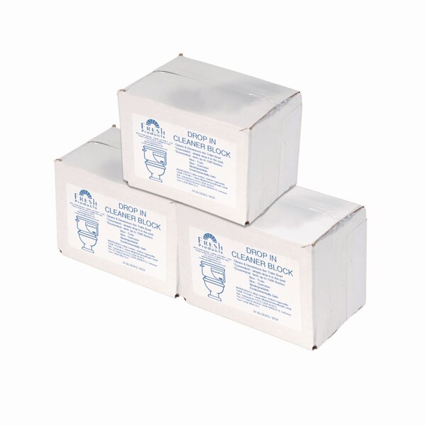 Fresh Products Drop-In Tank Non-Para Cleaner Block, Unscented, Blue, PK72 - FRS 24-DI