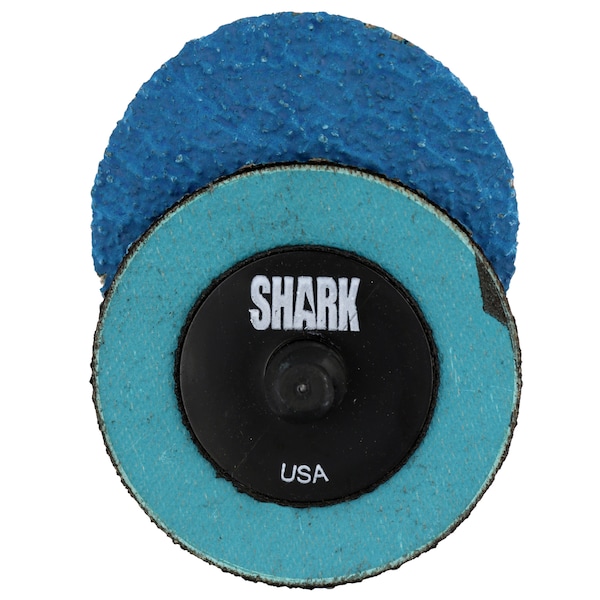 Discos de lijado de respaldo de tela de 2" de Shark Industries 50 Grit Zirconia Rolock - paquete de 25 - 44222