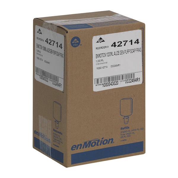 Georgia-Pacific enMotion Foam Hand Soap Cartridge, 1,200 mL, Fragrance Free, 2 Pack - 42714