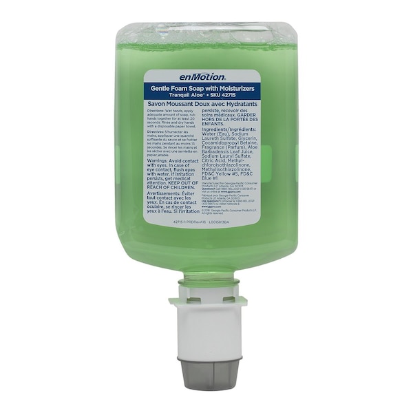 Georgia-Pacific enMotion Hand Soap, 1,200 mL, Foam, Tranquil Aloe, Moisturizing, 2 PK - 42715