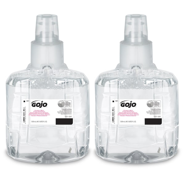 Gojo Hand Soap Refill, Series LTX-12, 1,200 mL, Foam, Fragrance Free, 2 PK - 1911-02