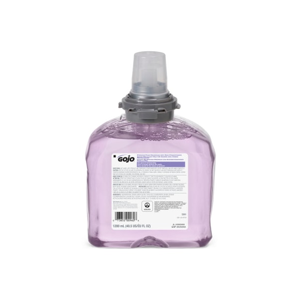 Gojo Hand Soap Refill, TFX, 1,200 mL, Foam, Cranberry, Biodegradable/Moisturizing/Paraben Free, 2 PK - 5361-02