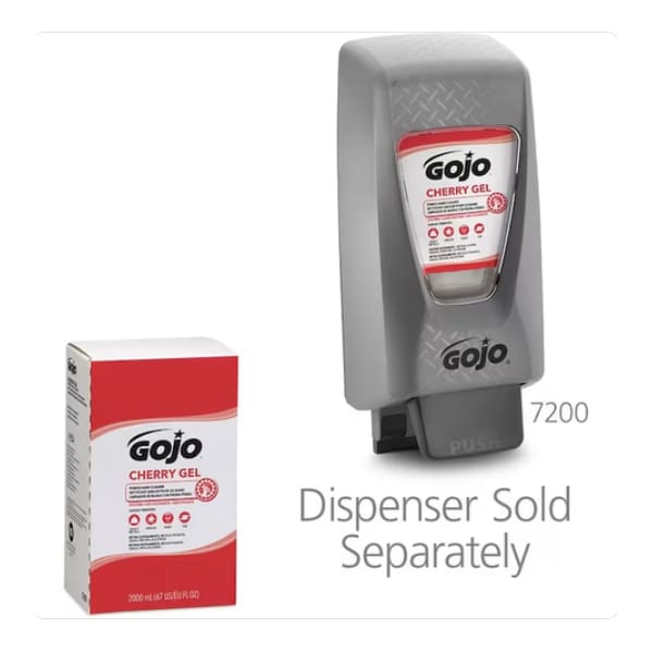Gojo Hand Cleaner, Cherry Gel Series, Gel, 2,000 mL, Includes Grit, Cherry, 4 PK - 7290-04