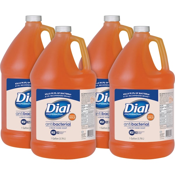 Dial 1 gal (3.8 L) Gold Antibacterial Liquid Hand Soap Refill 4 PK - DIA88047CT