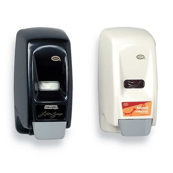 Gojo Bag-in-Box Dispenser, Lotion Soap, Push-Style, 800 mL, Wall-Mount, Black - 9033-12