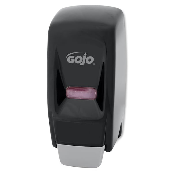 Gojo Bag-in-Box Dispenser, Lotion Soap, Push-Style, 800 mL, Wall-Mount, Black - 9033-12