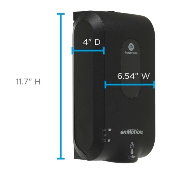Georgia-Pacific Soap/Sanitizer Dispenser, EnMotion, Auto, 1,000 mL; 1,200 mL Refill Size, Foam, Black, Matte - 52057