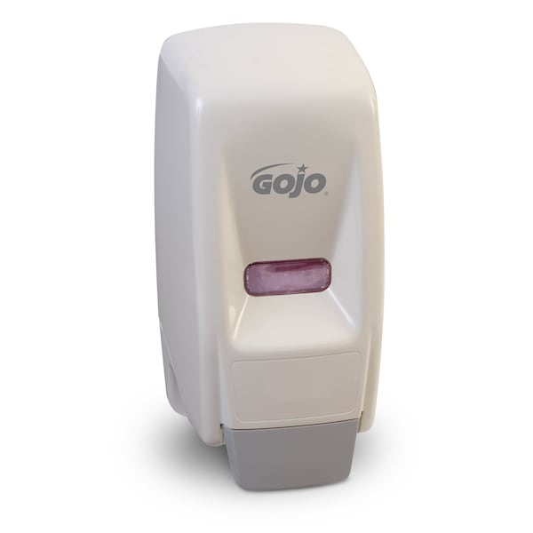 Gojo 800mL Bag-in-Box Dispenser, Push-Style, White, Depth: 5-1/8" - 9034-12