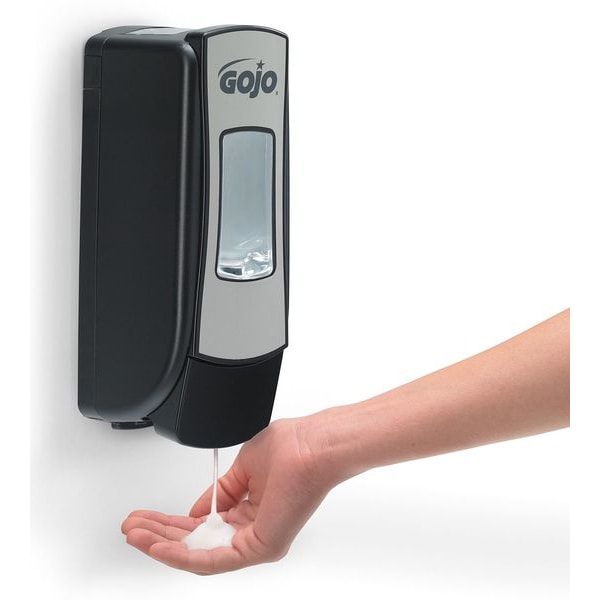Gojo ADX-7 700mL Foam Soap Dispenser, Push-Style, Chrome/Black - 8788-06