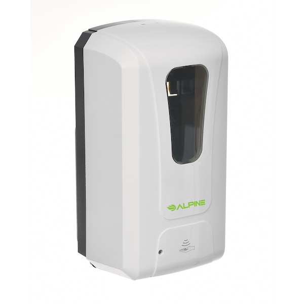 Alpine Industries Automatic Liquid/Gel Hand Sanitizer/Soap Dispenser, 1200 mL, White - 430-L