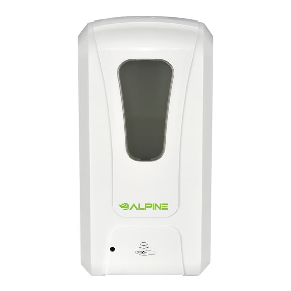 Alpine Industries Automatic Liquid/Gel Hand Sanitizer/Soap Dispenser, 1200 mL, White - 430-L