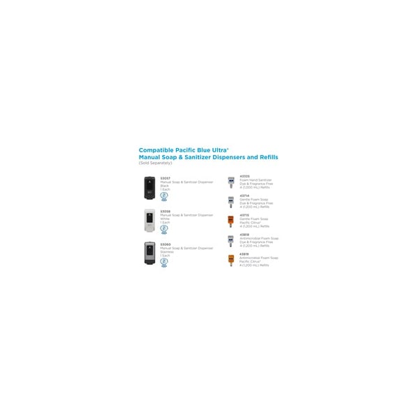 Georgia-Pacific Soap Dispenser, Manual, Foam, Silver - 53060