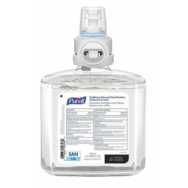 Purell Hand Sanitizer, ES8 Series, Foam, Cartridge, 1,200 mL, Requires Dispenser, 2 PK - 7751-02