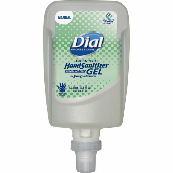 Dial Professional Gel Hand Sanitizer, 0.31 gal, Bottle, Unscented, PK3 - 16706