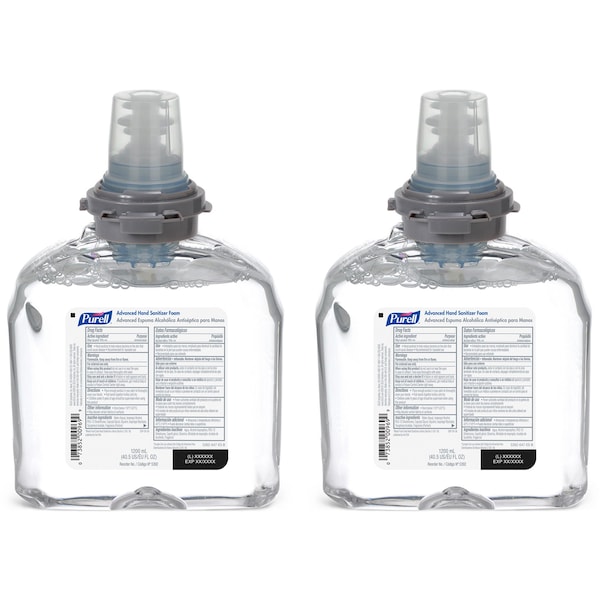 Purell Refill, f/ PURELL TFX Dispenser, 1200 ml, Foam, PK 2 - GOJ539202