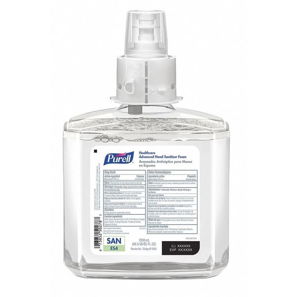 Purell Hand Sanitizer, ES4 Series, Foam, Cartridge, 1,200 mL, Requires Dispenser, Clean, 2 PK - 5053-02