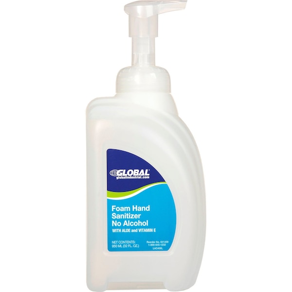 Global Industrial Foam Hand Sanitizer Alcohol Free, Linen Scent, 32 oz. Bottle, 8PK - 641459