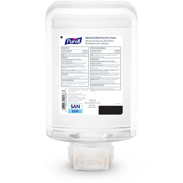 Purell Hand Sanitizer, ES10 Series, Foam, Cartridge with Integrated Battery, 1,200 mL, 2 PK - 8353-02