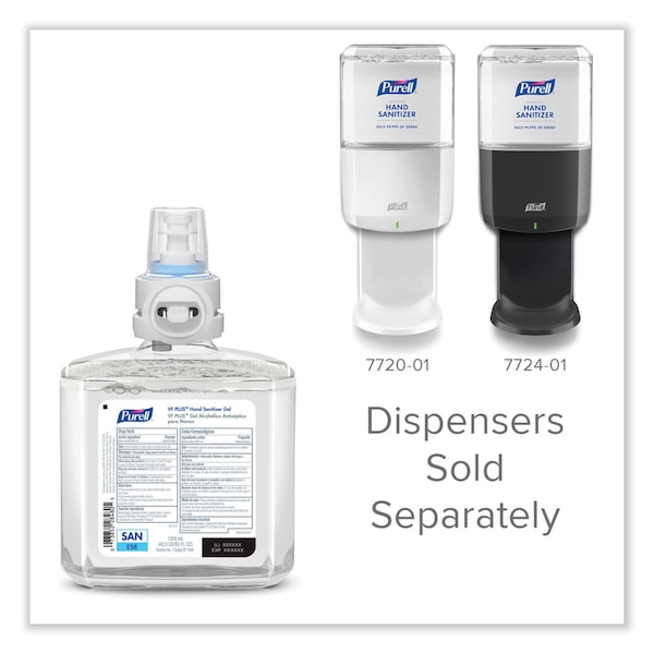Purell VF PLUS Hand Sanitizer Gel, 1,200 mL Refill Bottle, Fragrance-Free, For ES8 Dispensers, PK2 PK - 7099-02