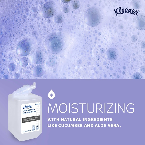 Kimberly-Clark Professional Ultra Moisturizing Foam Hand Sanitizer, 1.0 L Refills for Scott Essential Manual Dispensers (6) - 34700