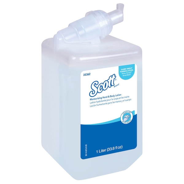 Kimberly-Clark Professional Moisturizing Hand & Body Lotion (35362), 1.0 L Bottles, White, Fresh Fragrance, 1 Bottle - 35362