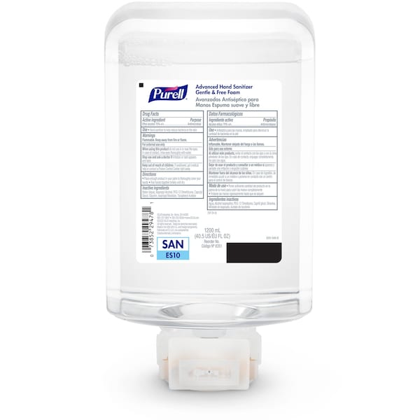 Purell Hand Sanitizer, ES10 Series, Foam, Cartridge with Integrated Battery, 1,200 mL, 2 PK - 8351-02