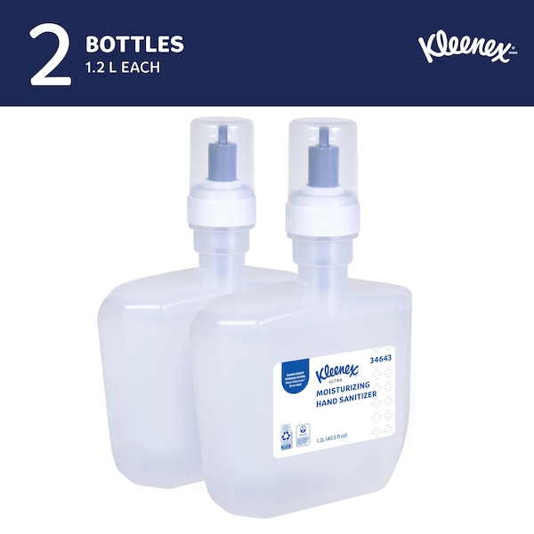 Kimberly-Clark Professional Ultra Moisturizing Foam Hand Sanitizer, 1.2 L Refills for KCP ICON & Scott Pro Automatic Dispensers - 34643