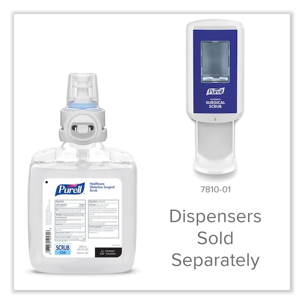Purell Waterless Surgical Scrub Gel Hand Sanitizer, 1200 mL Refill, Fragrance-Free, For CS-8 Dispenser, 2PK - 7869-02