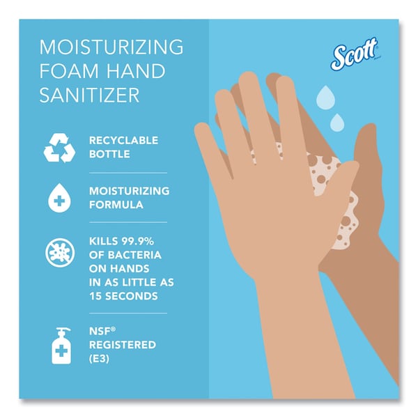Scott Pro Moisturizing Foam Hand Sanitizer, 1000mL, Clear, PK6 - 91560